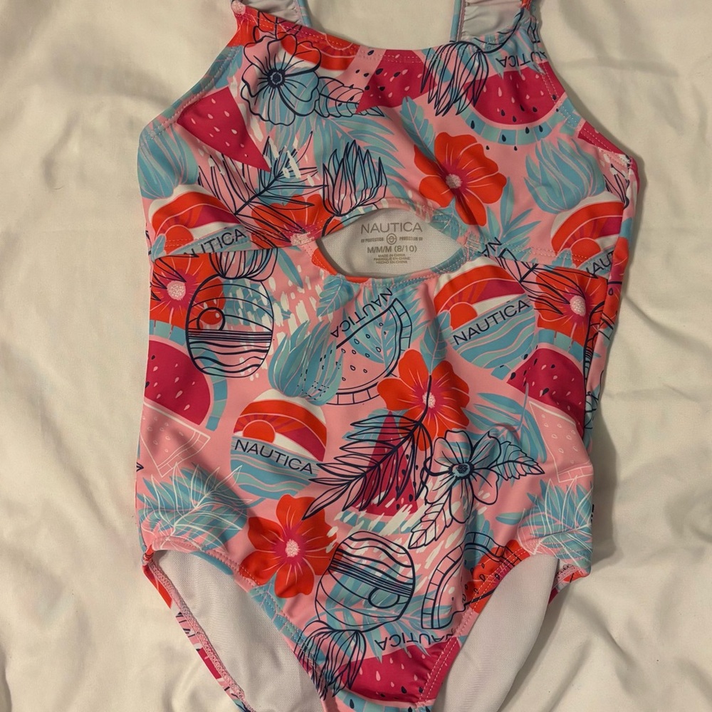 Nautica One Piece Swimwear Pink and Blue